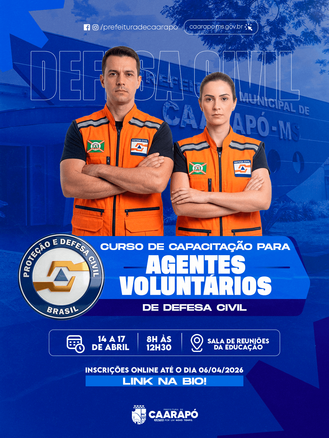 Defesa Civil de Caarapó promove curso gratuito de capacitação para voluntários