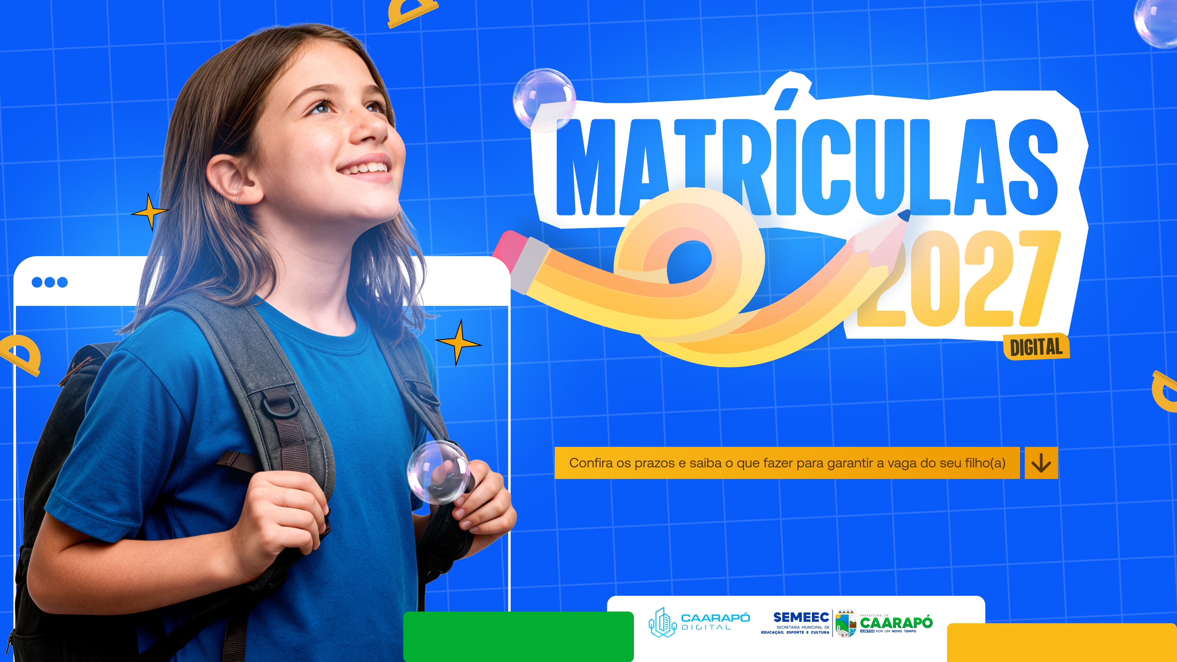 Matrícula Escolar Digital 2027: confira os prazos da Rede Municipal de Ensino de Caarapó