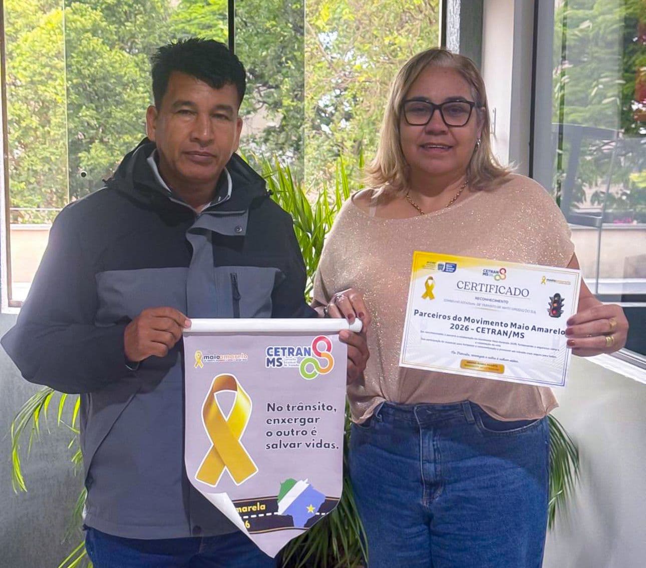 Caarapó recebe reconhecimento do CETRAN/MS pelas ações desenvolvidas durante o Maio Amarelo 2026